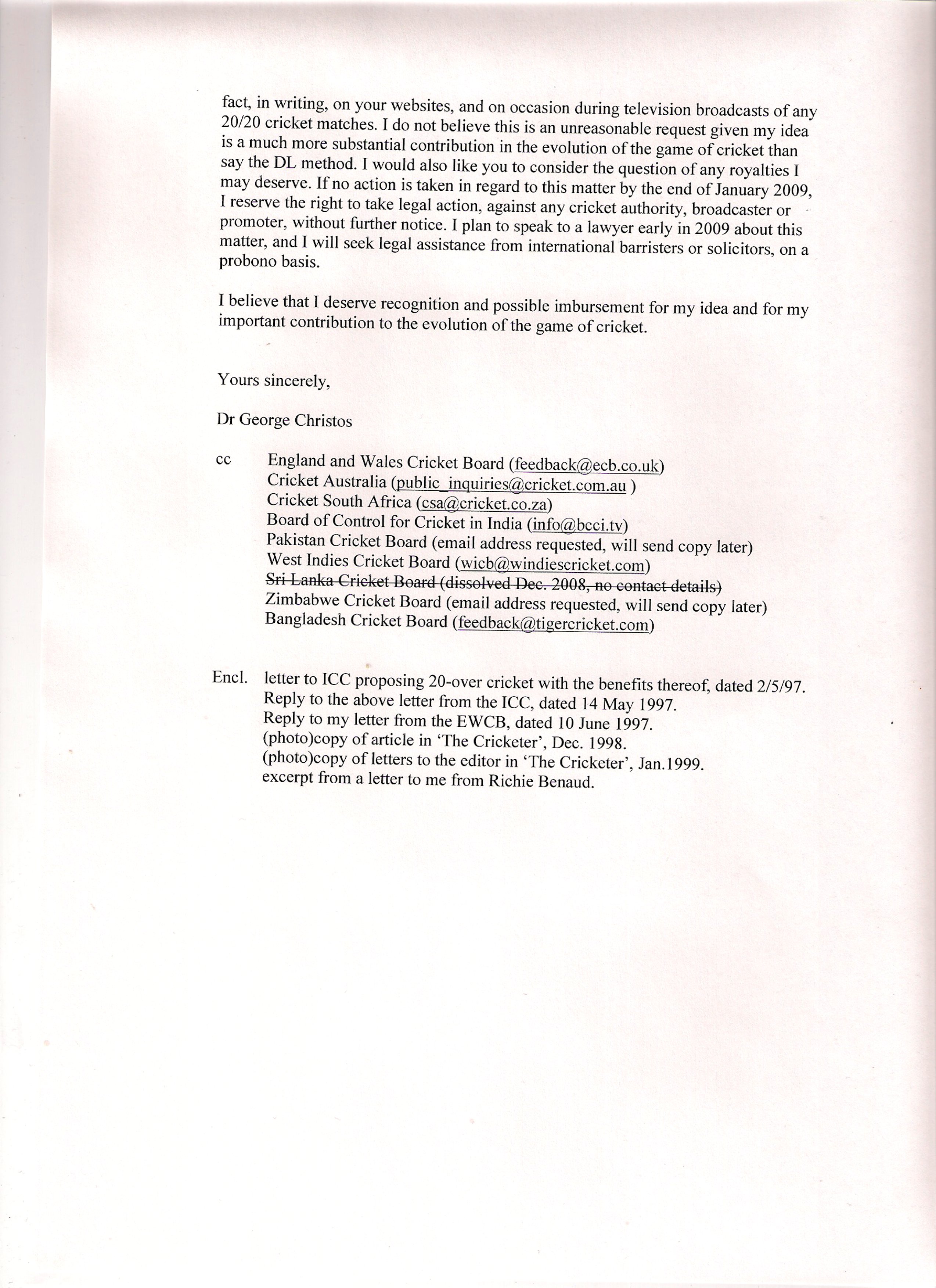 letter Dr Christos to ICC, 2008, page 2 0f 3